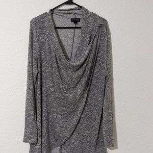 I.N. Studio XL Gray Wrap Sweater